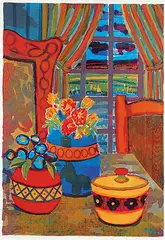 Portamao #6/50 by John Harold Thomas Snow, 1983, colour silkscreen on paper, sold Nov 2013