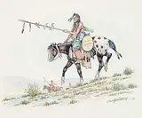 Gerald T. Tailfeathers, Untitled - Indian Warrior '70'