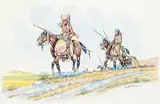 Gerald T. Tailfeathers, Mounted Indian Woman