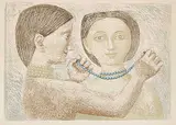 Massimo Campigli, La Collana I, 1952, colour lithograph on paper