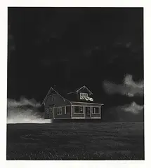 Gwen Frank, Prairie Mobile Home #24/40, 1988, etching on paper