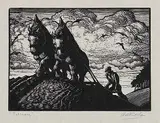 Alison Kidston, February, wood block on paper