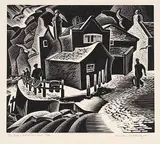 Alison McKenzie, The Cod and Lobster #7/35, 1938, wood block on paper