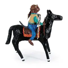 Violet Costello, Beaver on a Horse, 2001, hand painted paper mache sculpture