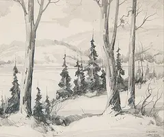 William Garnet Hazard, Untitled - Summer Lake, graphite on paper