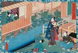 Toyokuni III Kunisada, Untitled - Garden Pond, colour wood block on paper