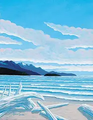 Chris MacClure, Untitled - West Coast Skyline, acrylic on wood board