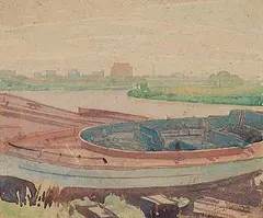 William Maltman, Untitled - Winnipeg River, 1930, watercolour on paper