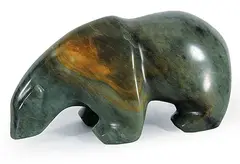 Allan Waidman, Untitled - Green Bear, green stone carving