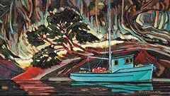 Robert Eveleigh Walker, Untitled - Goin' Fishing, oil on wood panel
