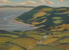 Bertram Brooker, Near Quebec, oil on paper board