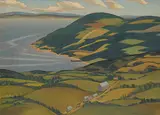 Bertram Brooker, Near Quebec, oil on paper board