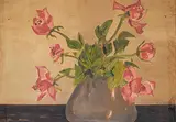 Bertram Brooker, Untitled - Flowers in a Pot, oil on wood panel