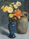 Horace Champagne, Orange Lily and Blue Vase
