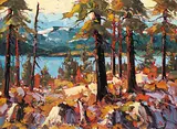 Towards Galena Bay by Rod Charlesworth, oil on wood board, sold Apr 2013