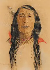 Cree Indian by Nicholas Raphael de Grandmaison, pastel on sandpaper, sold Apr 2013