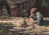 Richard Audley Freeman, A Patch of Sun, oil on wood board
