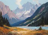 On Vermilion River by Roland Gissing, 1963, oil on canvas, sold Apr 2013