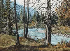 George A. Horvath, Untitled - Stream in the Mountains West of Calgary, acrylic on canvas