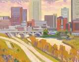 New Day [Centre Street Bridge] by Illingworth Kerr, 1984, oil on canvas board, sold Apr 2013