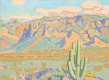 Usery Mountains Near Suguaro Lake by Illingworth Kerr, 1982, oil on canvas board, sold Apr 2013