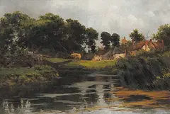 Charles MacDonald Manly, The River Road, oil on canvas