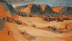 Luke Orton Lindoe, A Hat Afternoon Before the Green of Spring, 1981, oil on wood board