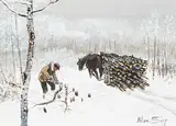 Allen Sapp, Untitled - Gathering Fire Wood