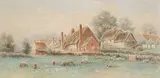 Frederick Arthur Verner, Untitled - Village with Sheep