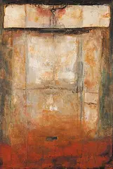 Alain Attar, With Time, mixed media on wood board
