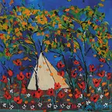 Jane Ash Poitras, In My Garden, 1996, oil on wood panel