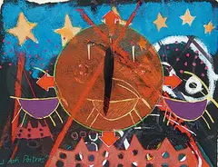 Jane Ash Poitras, Sacred 4, mixed media on paper