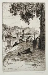 Frank Armington, Pont Neuf, Paris #9/80, 1912, etching on paper