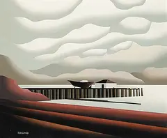 Don Bergland, Wharf, Squamish B.C., 1983, acrylic on canvas