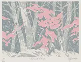 A. J. Casson, Forest Edge [Pink] #31/100, colour silkscreen on paper