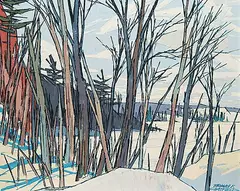 Thomas Frederick Haig Chatfield, Edge of the Lake, Doe Lake, Muskoka Ont., oil on wood board