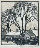 Charles Comfort, December #12/30, 1926, colour lino block on paper