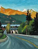 Glenn Clark, Down to Kaslo, 2008, oil on wood panel