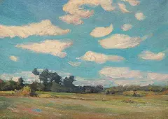 Untitled - Summer Landscape by Thomas Garland Greene, oil on canvas, sold Apr 2013