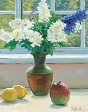 Ron Hedrick, Still Life with Two Lemons, oil on canvas