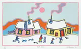 Ted Harrison, Thirty Below #76/150, 1984, colour silkscreen on paper