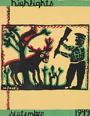 William Panko, Untitled - Hunter and Moose, colour silkscreen on paper