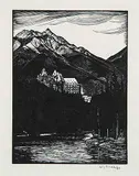 Walter J. Phillips, Banff Springs Hotel, 1933, lithograph on paper