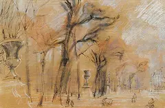 Tuilleries Gardens, Paris by Joseph Francis Plaskett, 1956, pastel on paper, sold Apr 2013