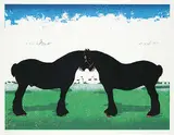 David Thauberger, Dolly and Bill #31/45, 1979, colour silkscreen with flocking on paper