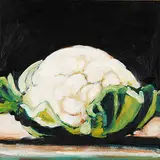 Les Thomas, Cauliflower [II], 1992, oil on wood board