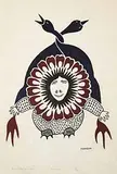 Agnes Nanogak, Shaman #24/50, 1973, colour relief print on paper