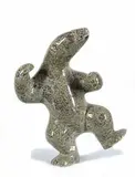 Taqialuq Nuna, Untitled - Dancing Bear, green stone carving