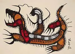 Goyce Kakegamic, Untitled - Dogfish, acrylic on paper