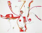 Alex Janvier, Red Eagle #A/P, 1975, colour silkscreen on paper